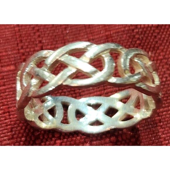 F'AILTE by Solvar SILVER Plated Celtic Band Ring Size 10.25" - Picture 1 of 4
